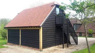 Two bay traditional oak framed barn.