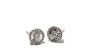 14K White Gold .23ct Diamond Shimmer Stud Earrings