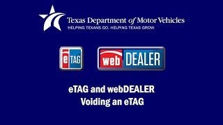 TxDMV eTAG - How to Void an eTAG