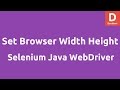 Set Browser width height in Selenium Java