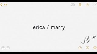 【詞メモ ソング】erica-「marry」