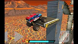 Crazy Monster Bus Stunt Race 2 "Map Volcano" 4x4 Monster Truck Android Gameplay #2