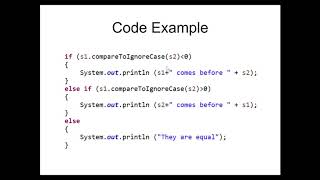 Java - Strings Lesson 3 - Comparison Methods