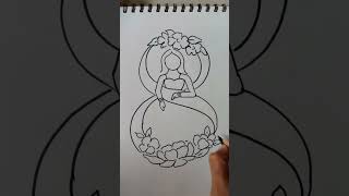 How to draw a simple easy and beautiful poster for women's day/ women's day special Drawing