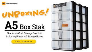 Unboxing the WestonBoxes A5 Storage Box Stak, with Clear/Transparent Stationery Storage Boxes