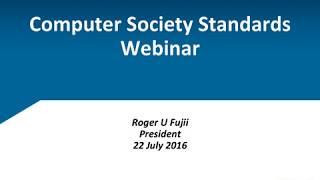 Standards - Webinar from IEEE Computer Society