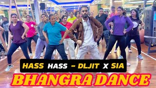 BHANGRA DANCE FUN | Hass Hass - Diljit Dosanjh X SIA | DJ Nick | FITNESS DANCE ROUTINE WITH HITESH