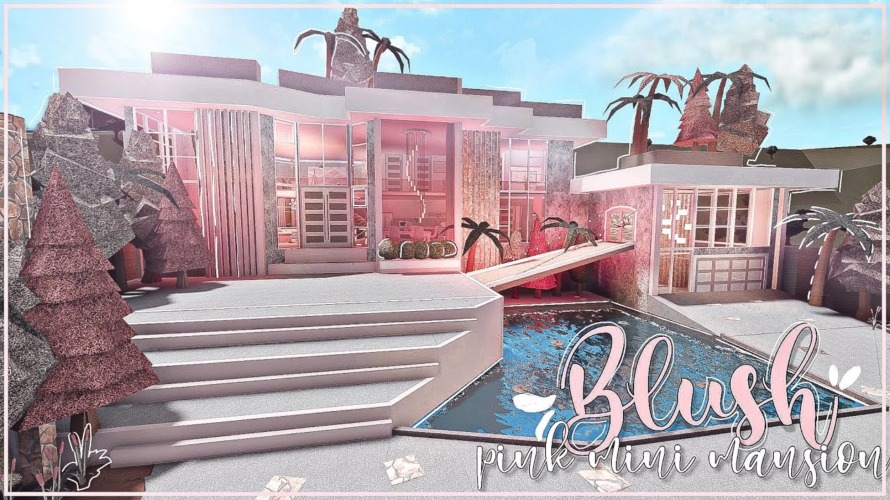 BLOXBURG: Blush Pink Mini Mansion | Speedbuild ♡ - YouTube