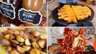 DIY Fall Brunch Recipes + Mimosa Bar | pumpkin waffles, breakfast potatoes and maple chicken wings