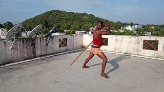 (No 52) Silambam . 2nd baavala. 3 section ,block ,attack ,leg, hand , right  keel veechu  movement.