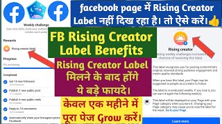 Rising Creator Label Is Not Showing On The Page | FB Weekly Challenges Are Completed | FB Support