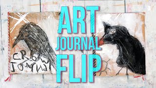 Art Journal Flip 🦅🖤 (Crow & Raven Journal)
