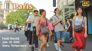[4K] Paris walking Tour, 4th arrondissement of Paris, June 2022