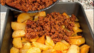Just add ground beef to the potatoes! Simple dinner recipe!