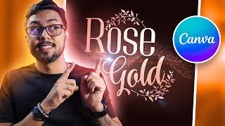 😲Como Fazer Efeito Rose Gold / Ouro Rose em Textos no Canva [ Texturas em Letras ]