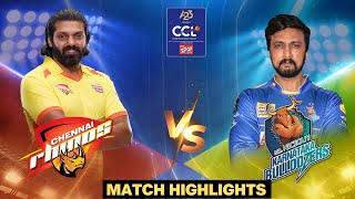 Chennai Rhinos Vs Karnataka Bulldozers | Celebrity Cricket League | S10 | Match highlights Match 11