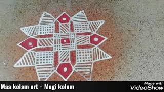 Maa kolam - மா கோலம் - Yezha கோலம்