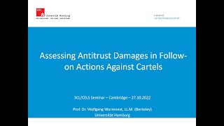 Assessing Antitrust Damages in Follow-on Actions Against Cartels: 3CL/CELS Seminar