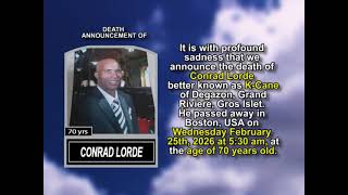 Conrad Lorde ~ Short Obituary