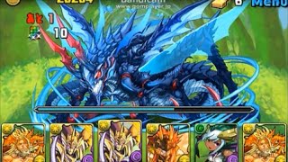 パズドラ　水の蟲龍　超地獄級　光ファガンPTでクリア