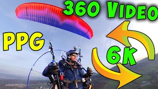 PARAMOTOR Flight with 360 Video Camera Insta One X - PPG Manni