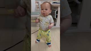 食べすぎてお腹パンパン【1歳2ヶ月】#shorts   #baby