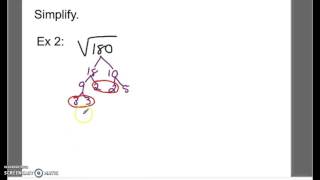 Standard 74 Simplifying Square Roots