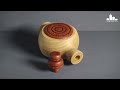 woodturning a flask out of poplar and mahogany