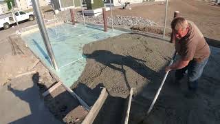 The Pouring & Finishing of a Hidden Dumpster Concrete Slab.