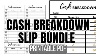 Cash Breakdown Slip Printable PDF