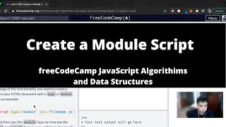 Create a Module Script (ES6) freeCodeCamp tutorial