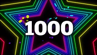 Countdown Numbers from 0 to 1000 ⭐ Vj Loop star background ⭐ 1000 second