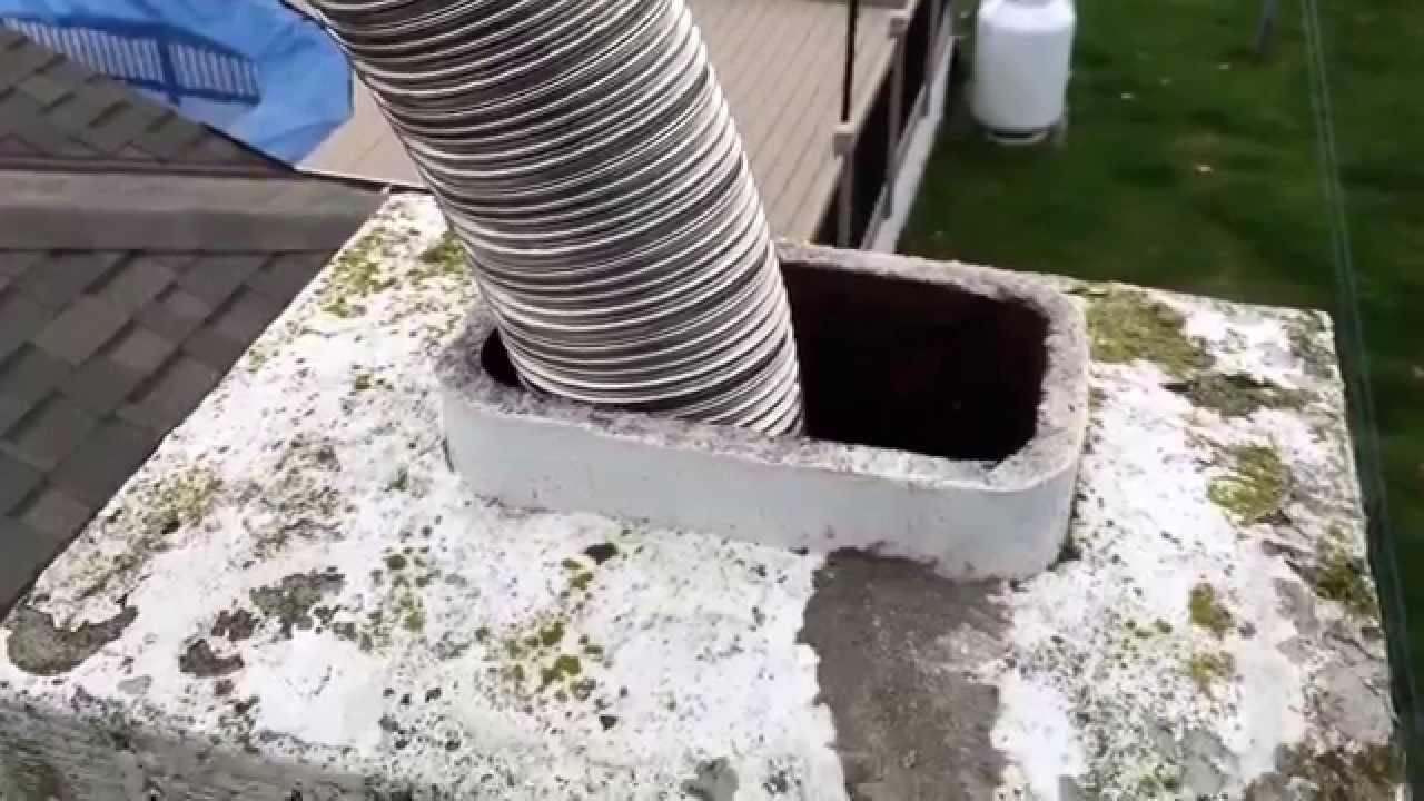 Chimney Liner Installation For Fireplace Insert Stainless Steel - YouTube