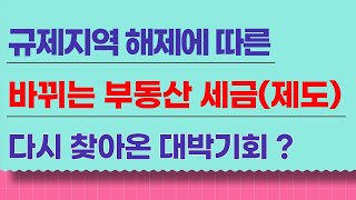 규제지역 해제에 따른 바뀌는 부동산 세금과 제도! 대박 기회 ? 1.3 부동산대책