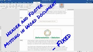Header and Footer Missing in Microsoft Office Word