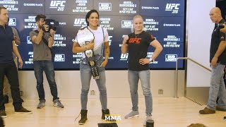 UFC 215: Amanda Nunes vs. Valentina Shevchenko Media Day Staredown - MMA Fighting