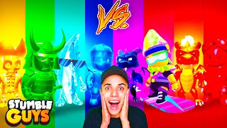 BATALLA de SKINS de TODOS los COLORES en STUMBLE GUYS...😱 ¿CUAL GANARÁ?