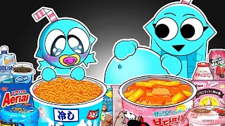 INCREDIBOX SPRUNKI - Aqua Pregnant \u0026 Baby Aqua Convenience Store Food Mukbang Animation | ASMR