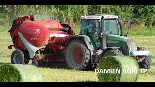 Foin / Pressage \u0026 Enrubannage avec un Fendt 415 presse lely \u0026 case puma 140 / GAEC du pont