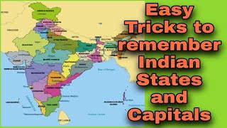 Map of India, easy tricks to remember States and Capitals of India