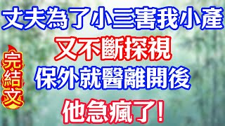 丈夫為了小三害我小產，又不斷探視，保外就醫離開後，他急瘋了！