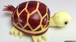 How to make Apple tortoise,Beautiful apple cutting garnish,Fruit decor ideas
