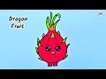 How to draw Cute Dragon fruit | Fruit drawing