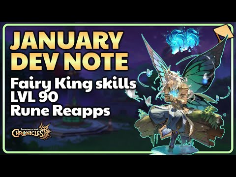 JANUARY DEV NOTE - LVL 90, Fairy king skills, Rune Reapps & more - Summoners War Chronicles
