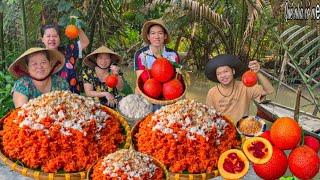 Xôi Gấc Muối Mè Đậu Phộng | Hương Vị Món Ngon Quê Nhà || Gac sticky rice