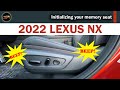 2022-2025 Lexus NX - Initializing your memory seats #Lexus #LexusNX #MemorySeat