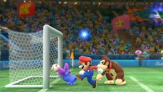Mario and Sonic at The Rio 2016 Olympic Games Football Team Peach vs Team Sliver