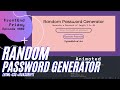 Random Password Generator | FronEndFriday Episode 002