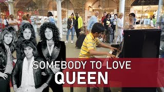 Somebody to Love Piano Cover at Train Station Cole Lam