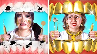 RICH DOCTOR VS BROKE DOCTOR | FUNNY \u0026 CRAZY RICH VS POOR DENTIST BY CRAFTY HACKS PLUS